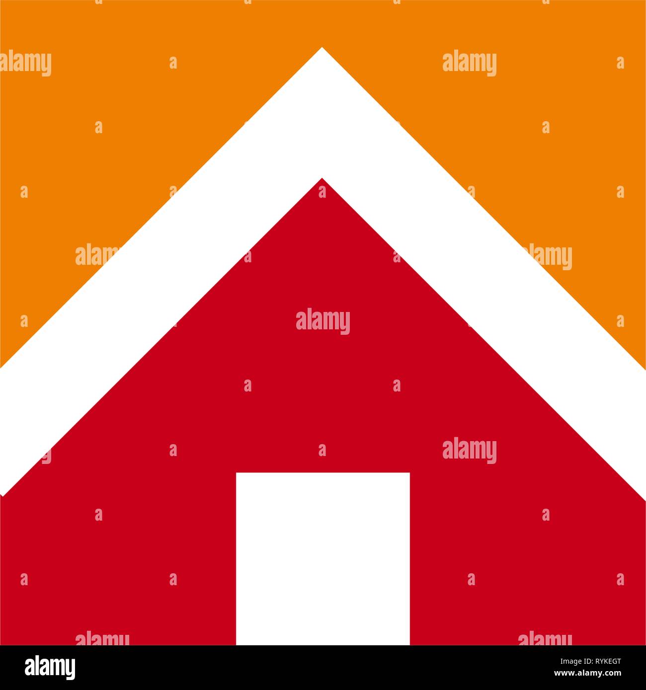 Vector logo house done on a square base Stock Vector Image & Art - Alamy