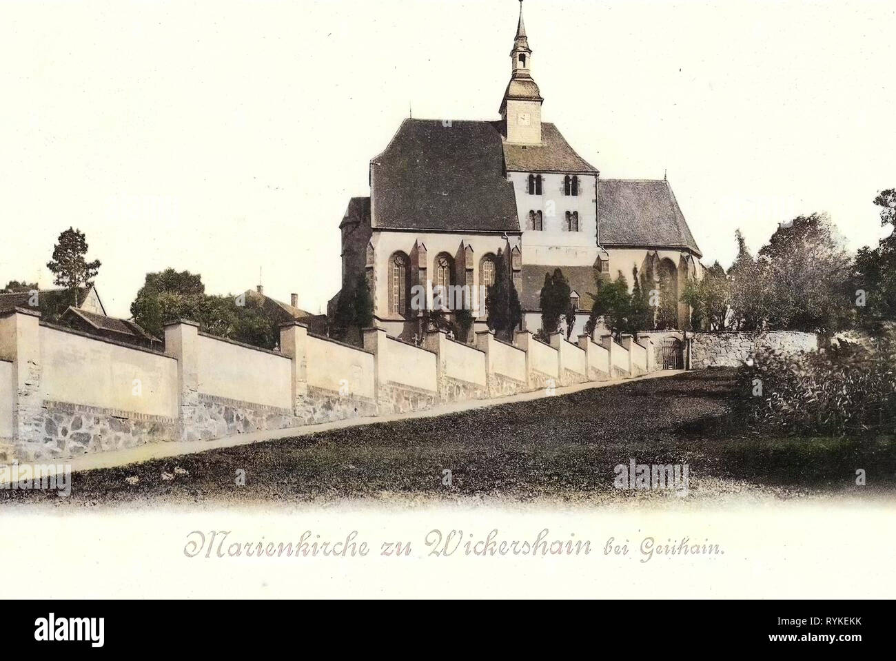1901, Landkreis Leipzig, Wickershain, Marienkirche, Germany Stock Photo