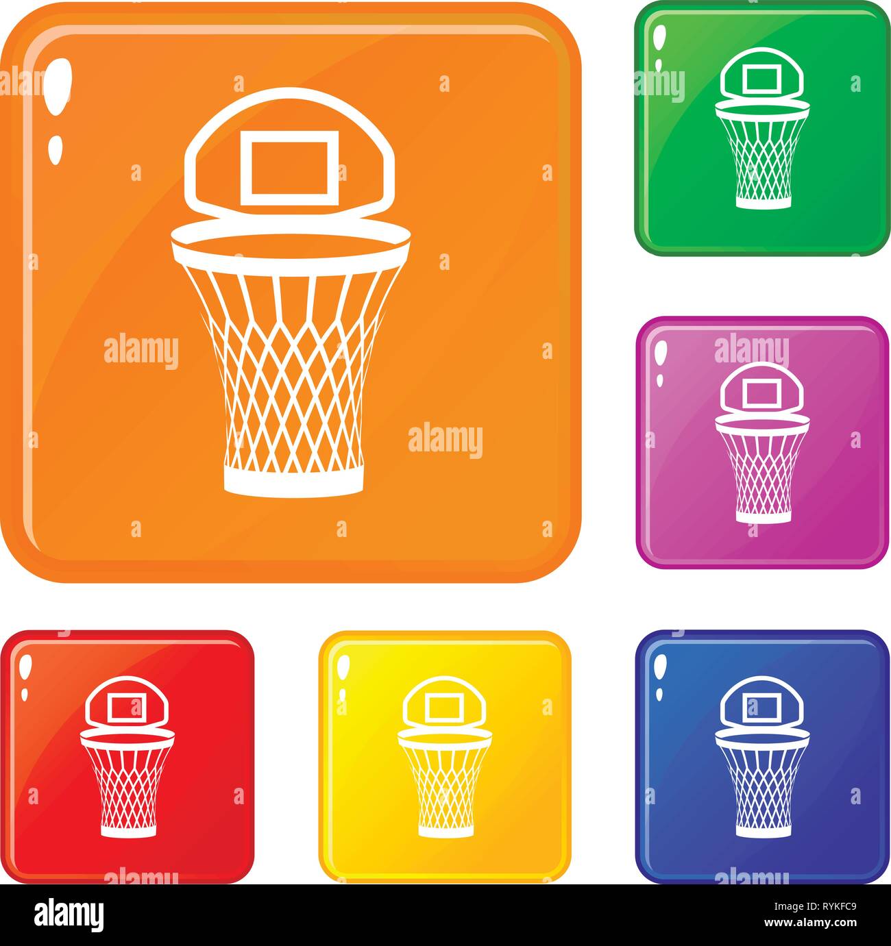 Mesh bucket icons set vector color Stock Vector Image & Art - Alamy