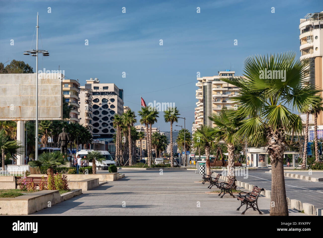 City center central of Vlore in  Albania Stock Photo