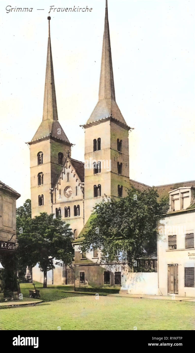 Frauenkirche (Grimma), 1915, Landkreis Leipzig, Grimma, Frauenkirche, Germany Stock Photo