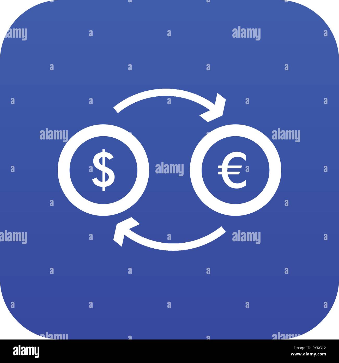 Euro dollar euro exchange icon digital blue Stock Vector Image & Art ...