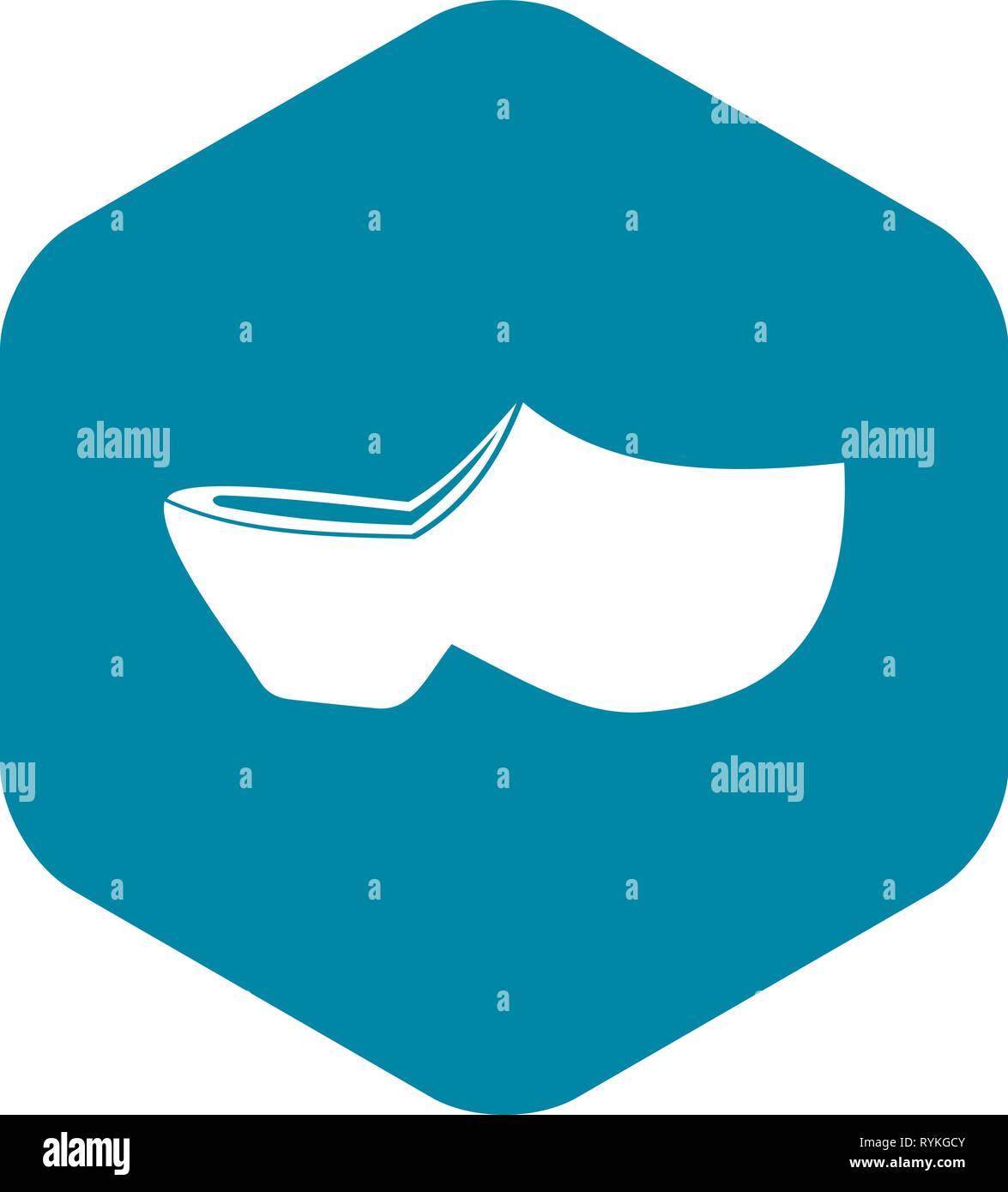 Clogs icon, simple style Stock Vector