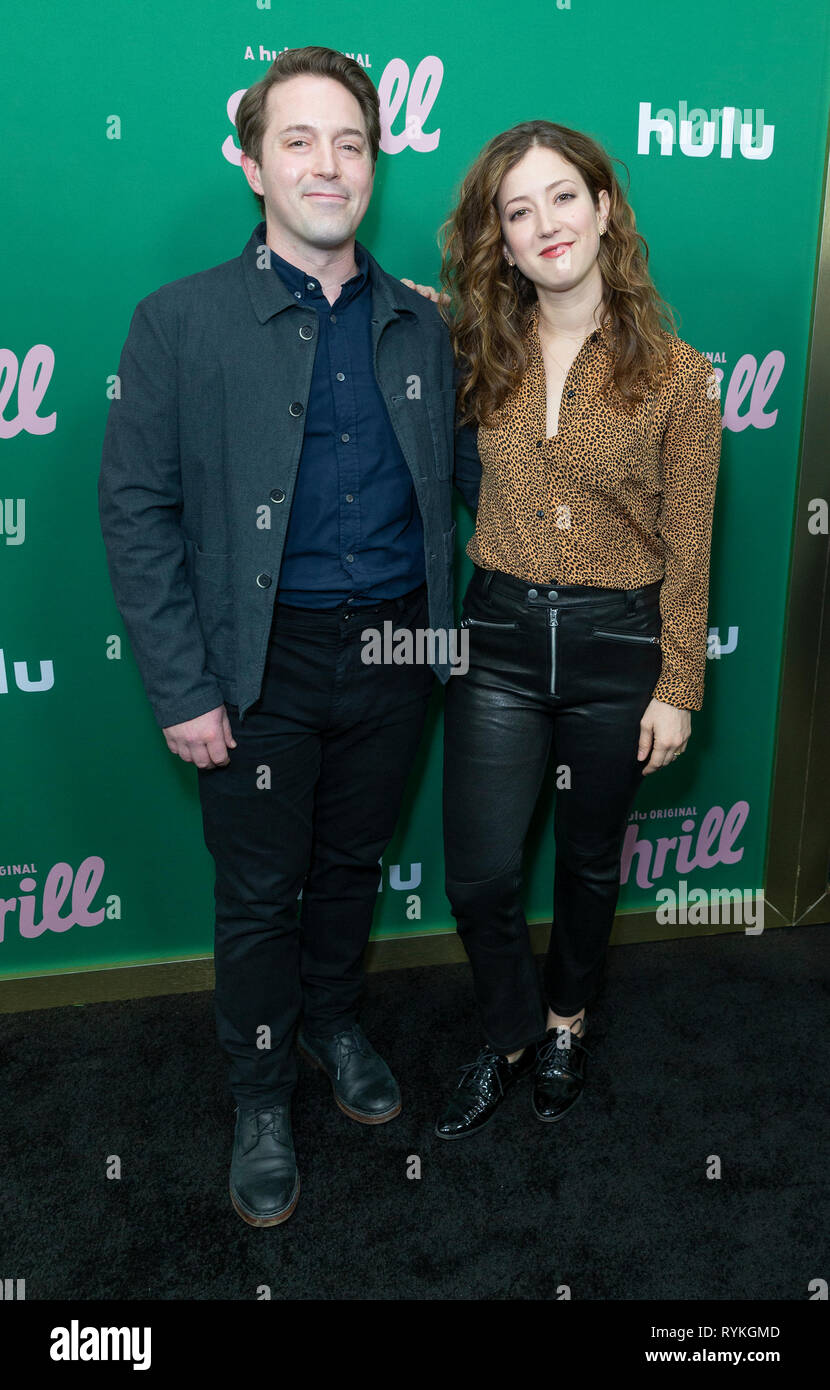 Beck Bennett and Jessy Hodges attend New York Hulu Shrill premiere screening at Walter Reade Theater of Lincoln Center (Photo by Lev Radin / Pacific Press) Stock Photo