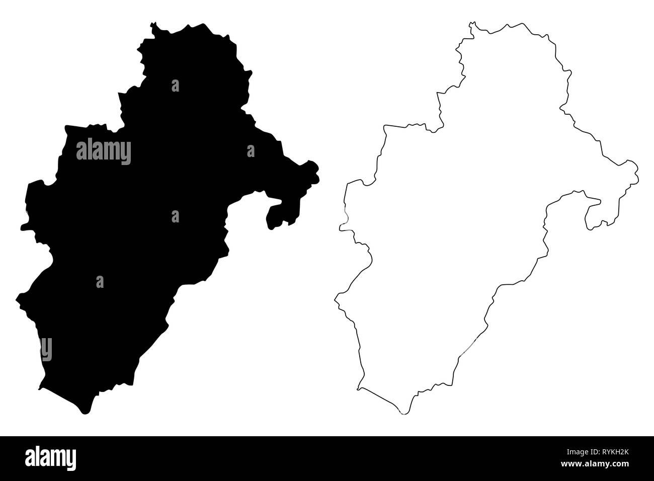 Department of Moquegua (Republic of Peru, Regions of Peru) map vector ...