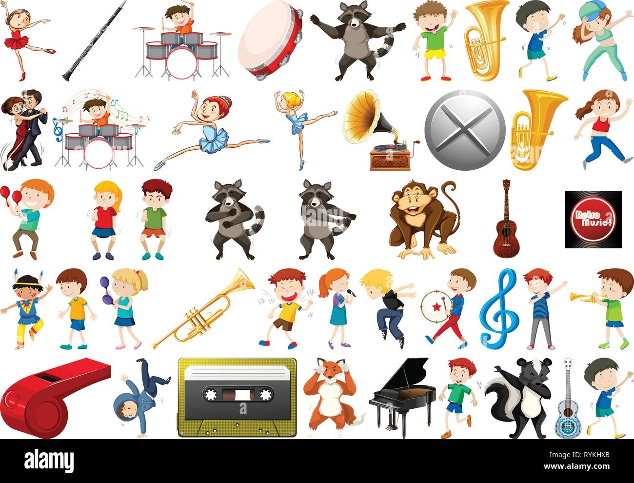 Set of music element illustration Stock Vector Image & Art - Alamy