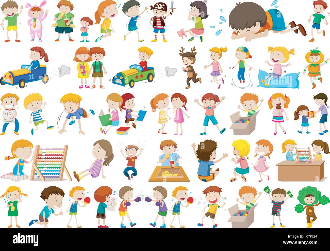 Large set of kids illustration Stock Vector Image & Art - Alamy