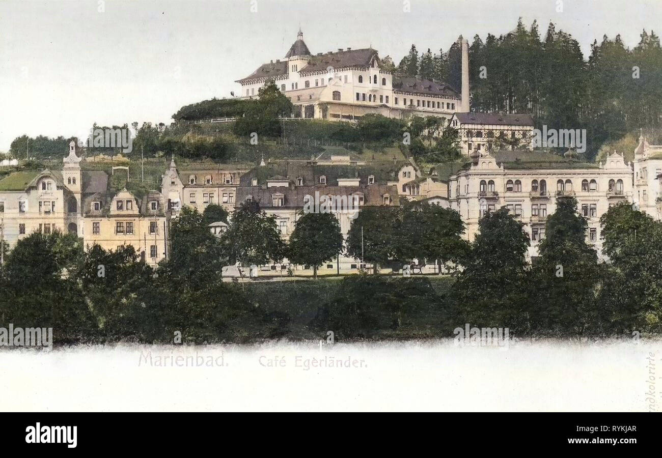 Chateau Monty SPA Resort (Mariánské Lázně), 1901, Karlovy Vary Region, Marienbad, Cafe Egerländer, Czech Republic Stock Photo