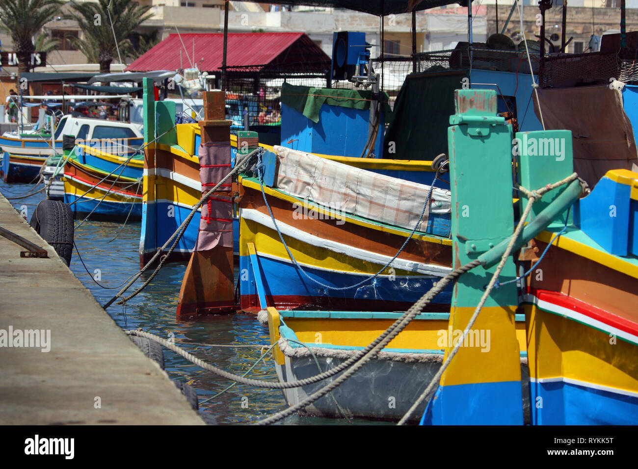 Fishing boats bright colours hi-res stock photography and images - Alamy