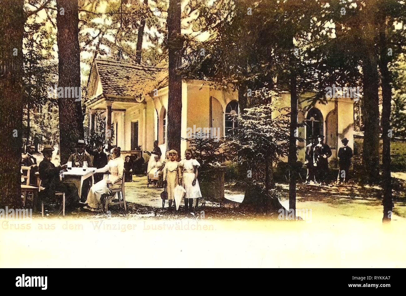 Restaurants in Lower Silesian Voivodeship, Gmina Wińsko, 1903, Lower Silesian Voivodeship, Winzig, Winziger Lustwäldchen Stock Photo