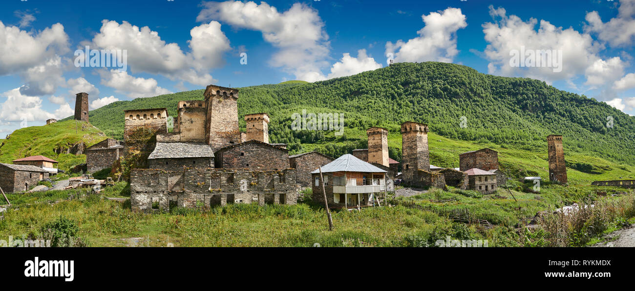 Stone medieval tower houses of Chazhashi, Ushguli, Upper