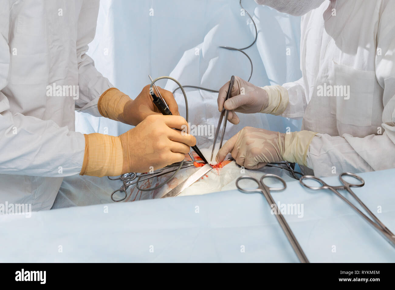 surgeons during surgery Stock Photo
