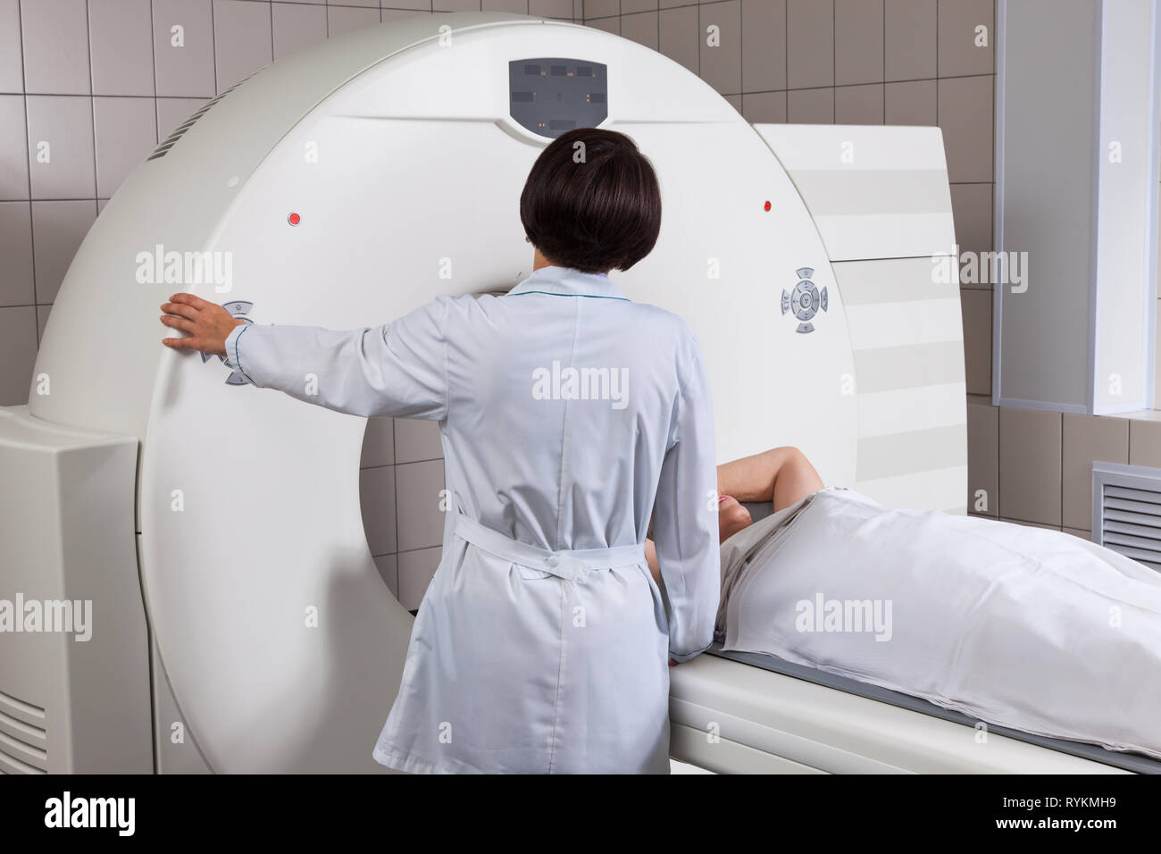 Computed tomography examination Stock Photo