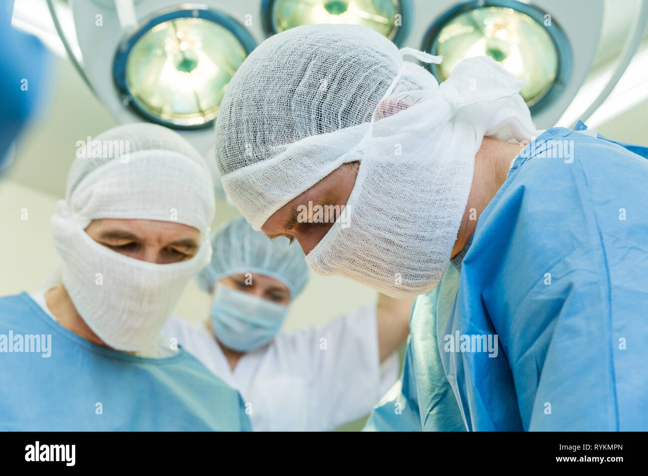 Surgeons during the operation Stock Photo