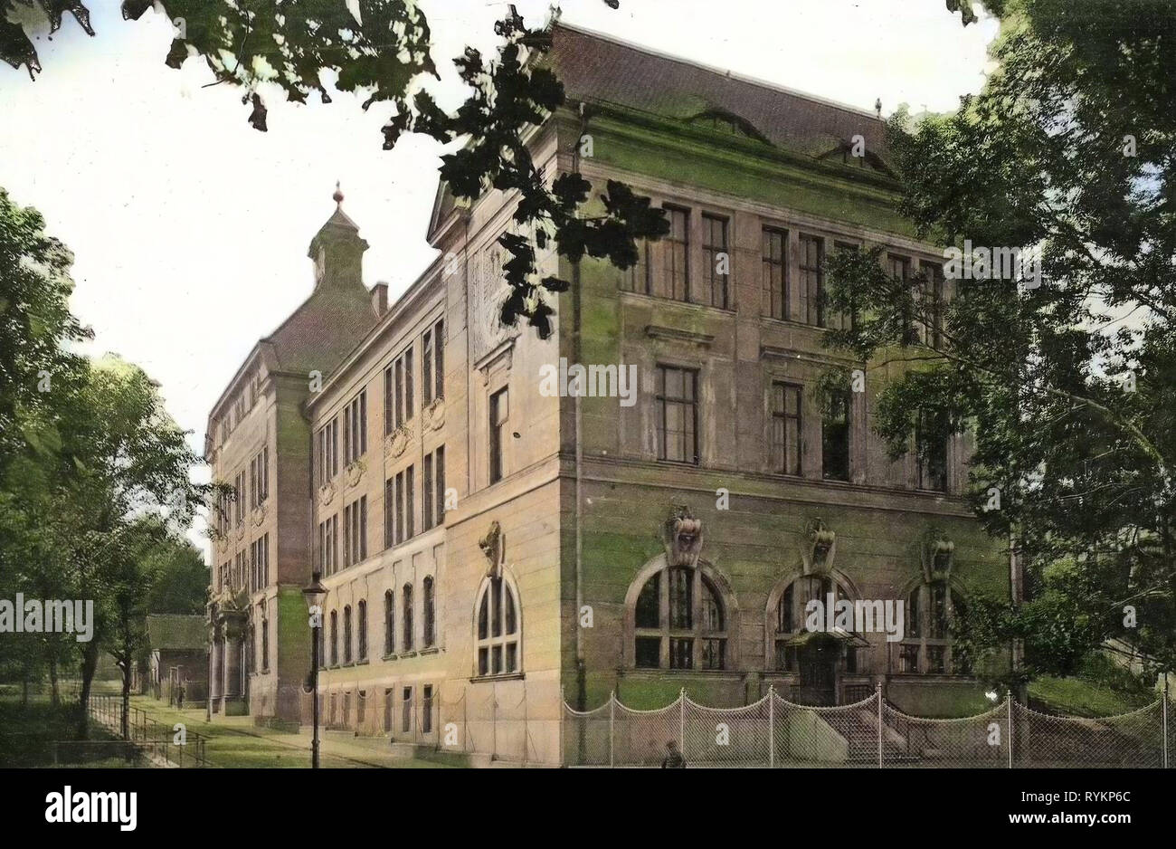 Schools in Cheb, 1913, Karlovy Vary Region, Eger, Neue Bürgerschule, Czech Republic Stock Photo
