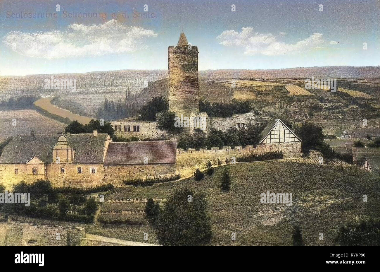 Burg Schönburg (Saale), Saale, 1913, Saxony-Anhalt, Naumburg, Schönburg ...