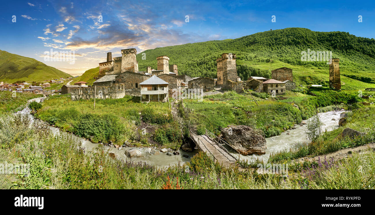 Stone medieval tower houses of Chazhashi, Ushguli, Upper