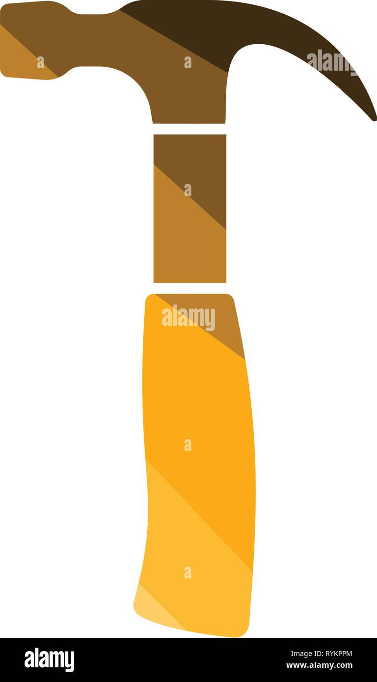 Hammer icon. Flat color design. Vector illustration Stock Vector Image ...