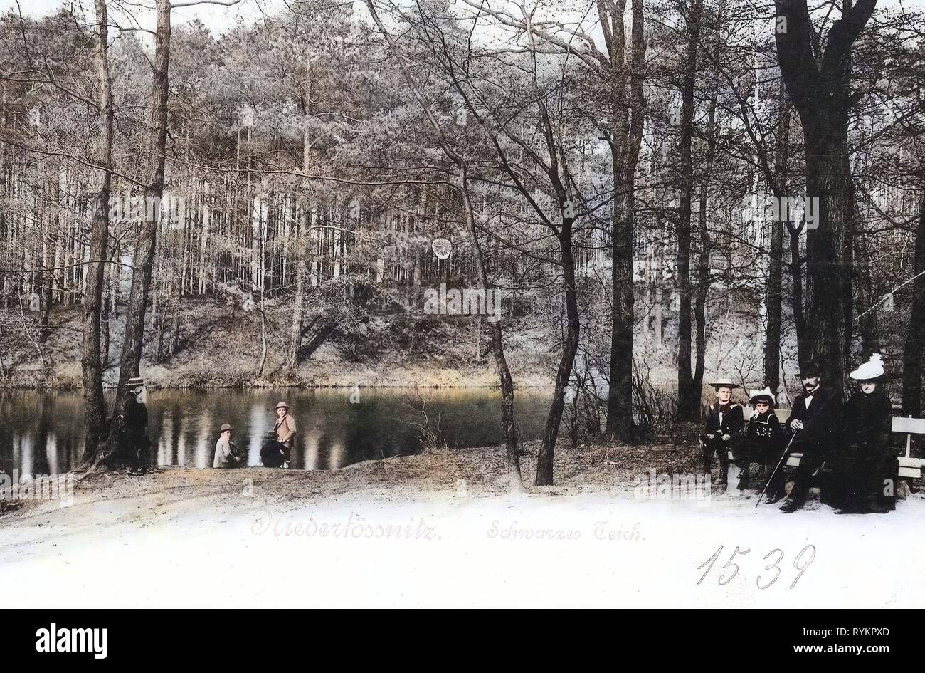 Schwarzes Teich, Waldpark Radebeul-West, 1901, Landkreis Meißen, Niederlößnitz, Germany Stock Photo