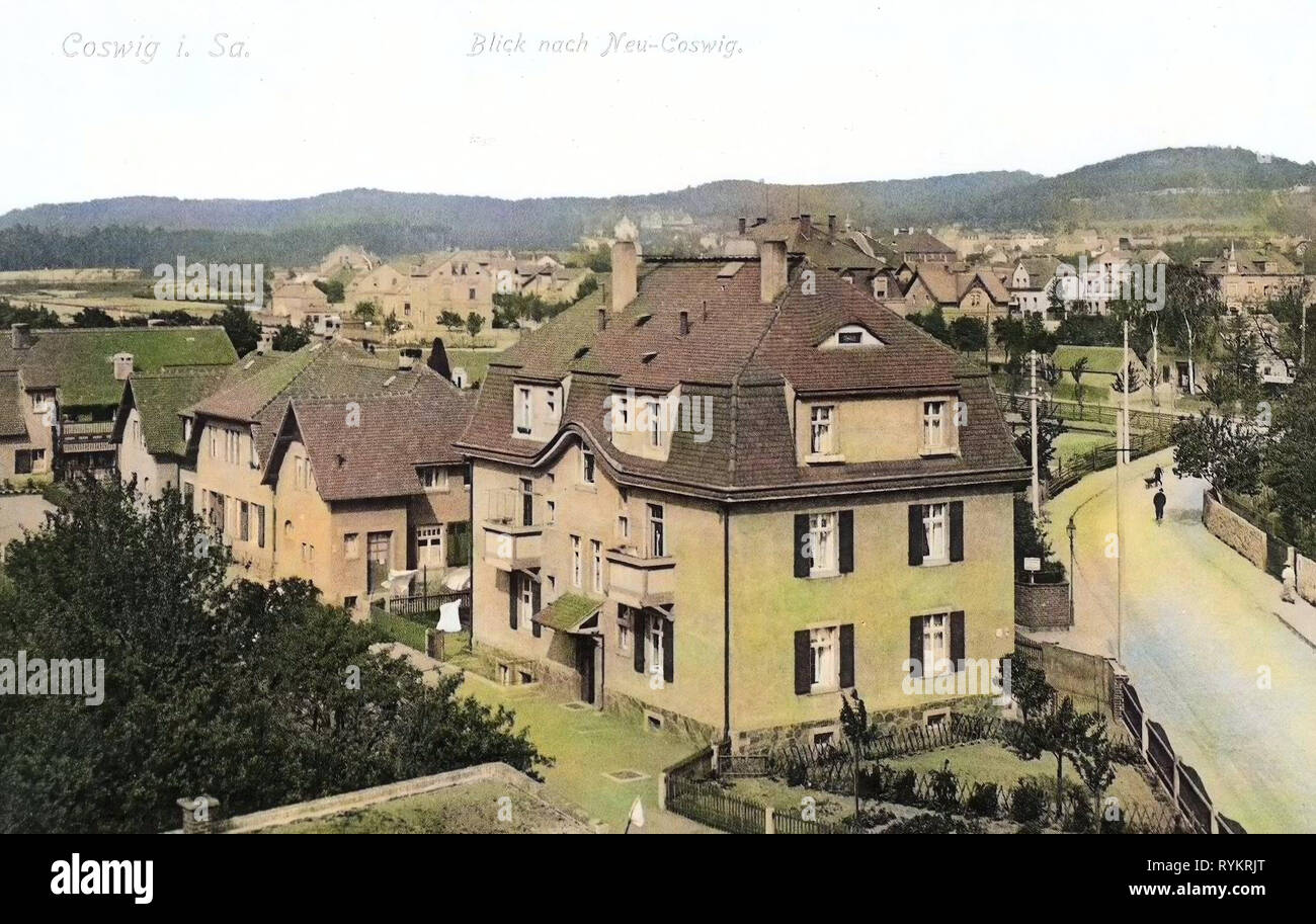 Buildings in Coswig, 1913, Landkreis Meißen, Coswig, Neu, Germany Stock Photo