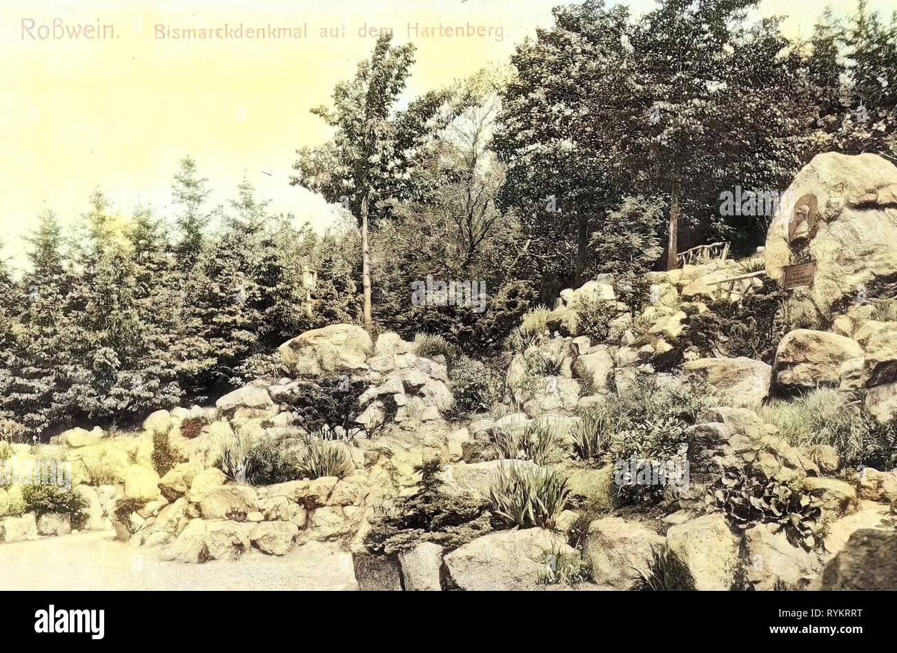 Monuments and memorials to Otto von Bismarck, Buildings in Roßwein, 1913, Landkreis Mittelsachsen, Roßwein, Bismarckdenkmal auf dem Hartenberg, Germany Stock Photo