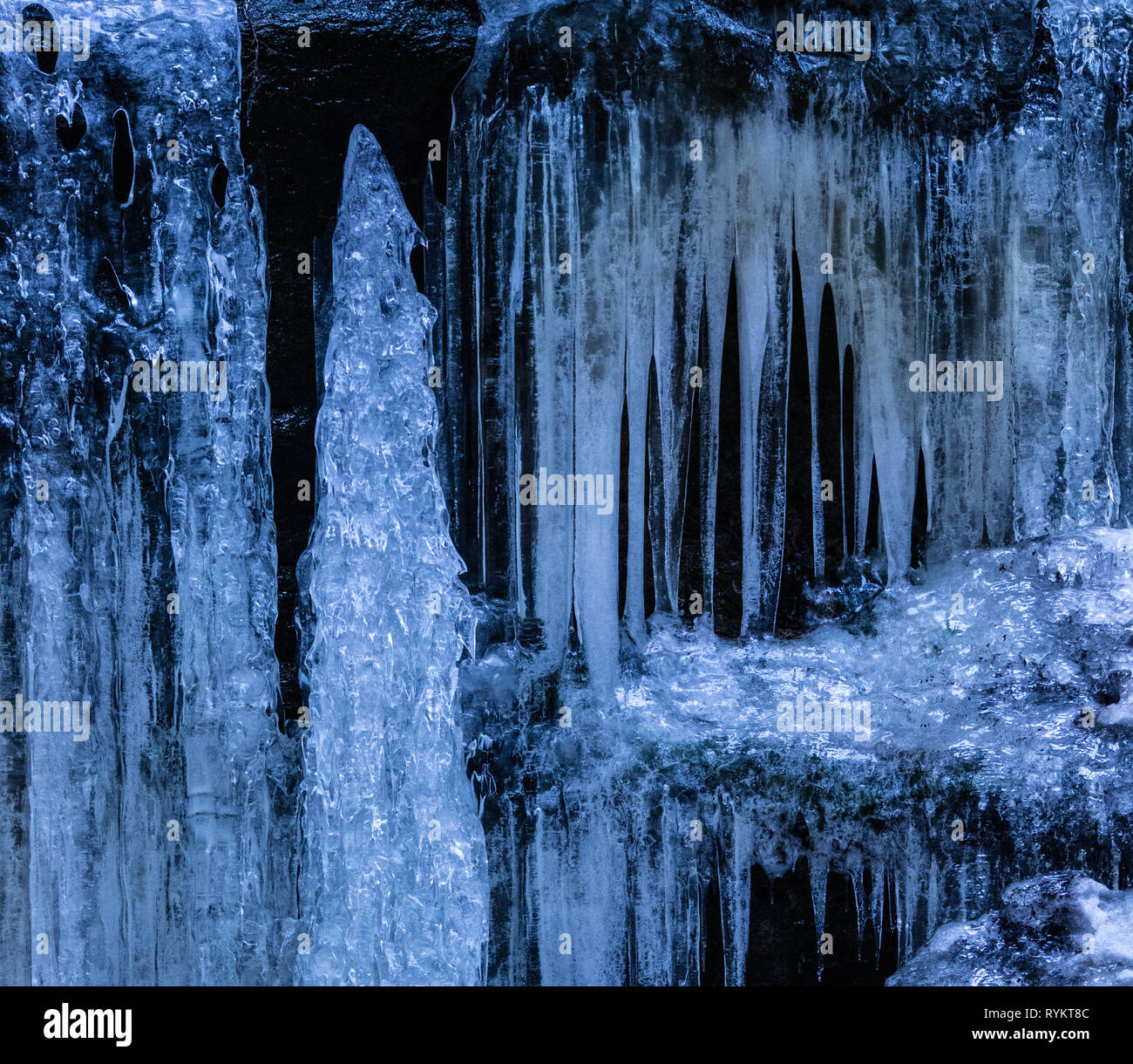 ice, icicles in water Stock Photo Alamy