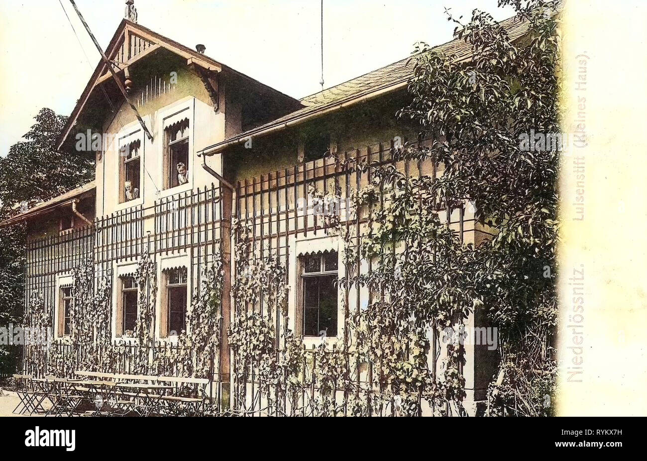 Gymnasium Luisenstift, 1902, Landkreis Meißen, Niederlößnitz, Louisenstift (Kleines Haus), Germany Stock Photo