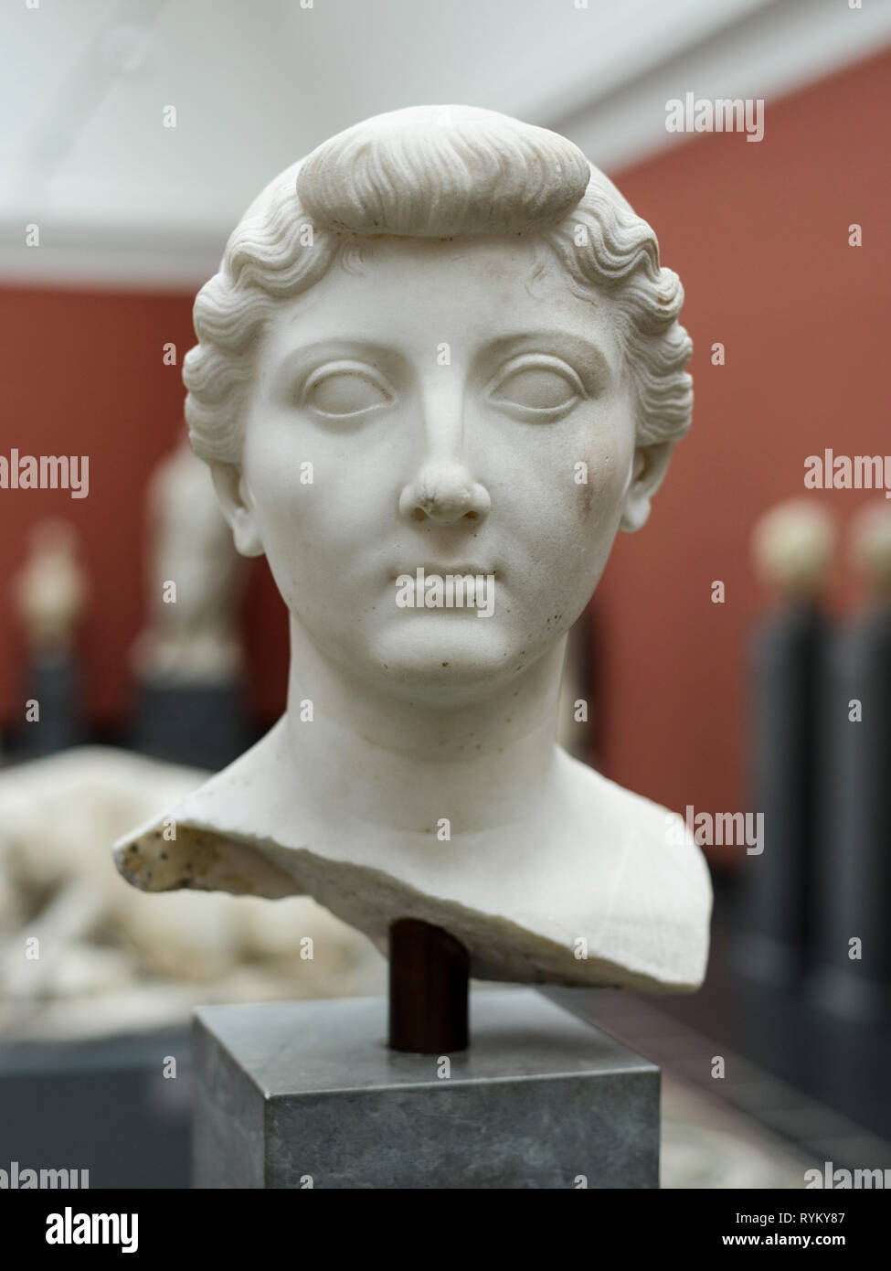 Copenhagen. Denmark. Portrait bust of Roman Empress Livia Drusilla. Ny Carlsberg Glyptotek.  Livia Drusilla Claudia, Roma, 30 January 58 BC – Roma, 28 Stock Photo