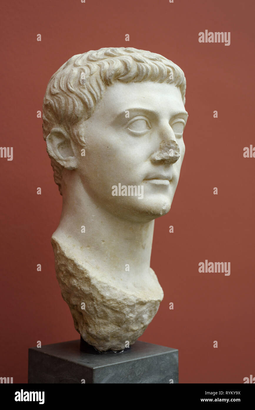 Copenhagen. Denmark. Portrait bust of Germanicus, father of Caligula ...