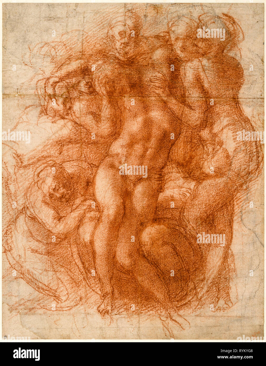 Lamentation (recto), c. 1530, Michelangelo drawing Stock Photo