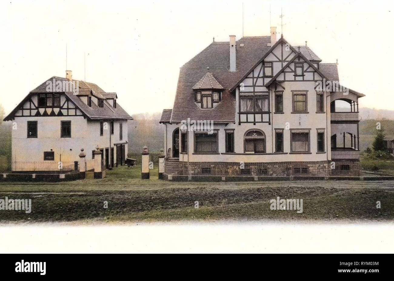 Buildings in Landkreis Meißen, Stauchitz, 1906, Landkreis Meißen, Häuser, Germany Stock Photo