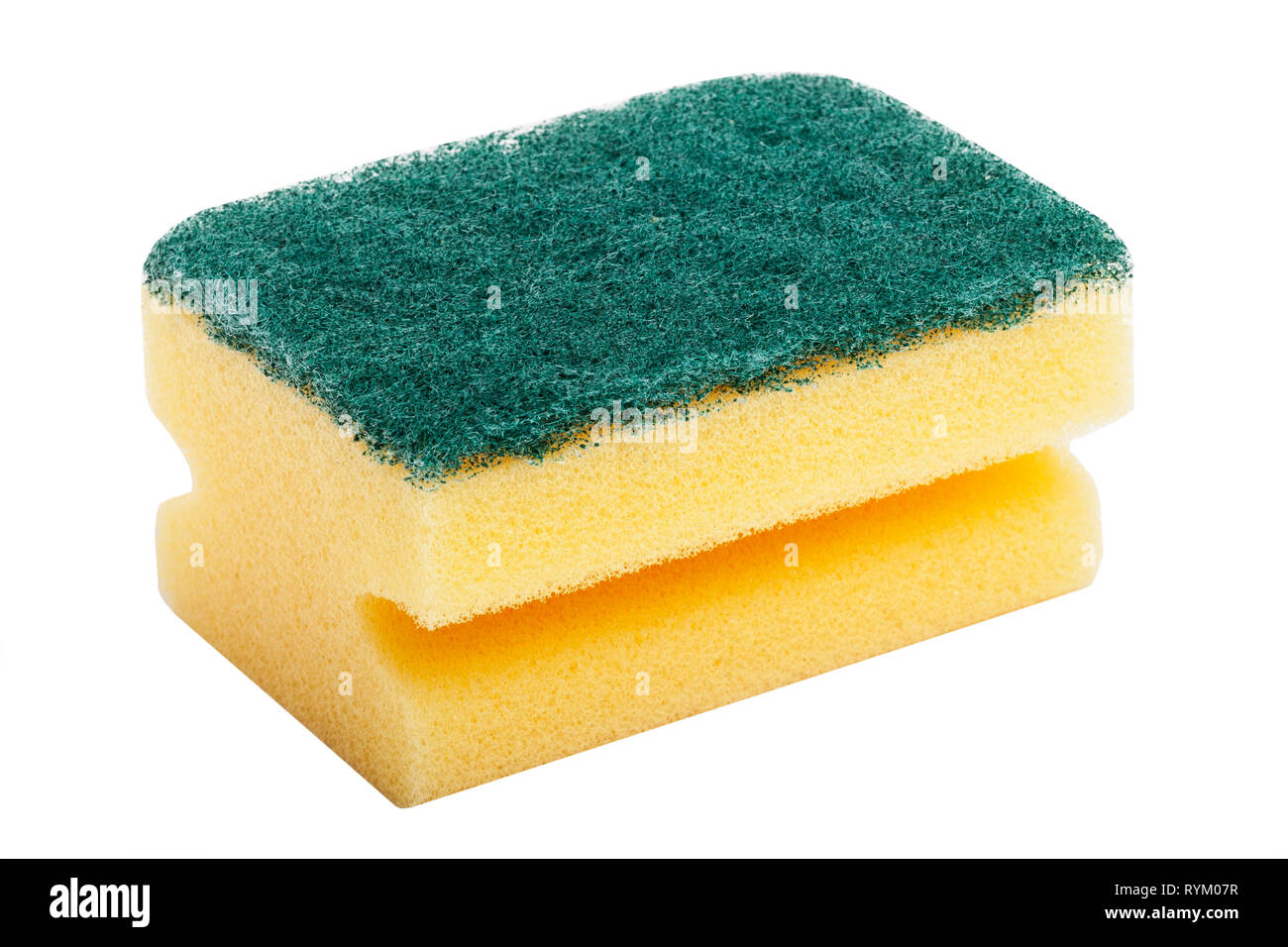 A cleaning sponge on a white background Stock Photo