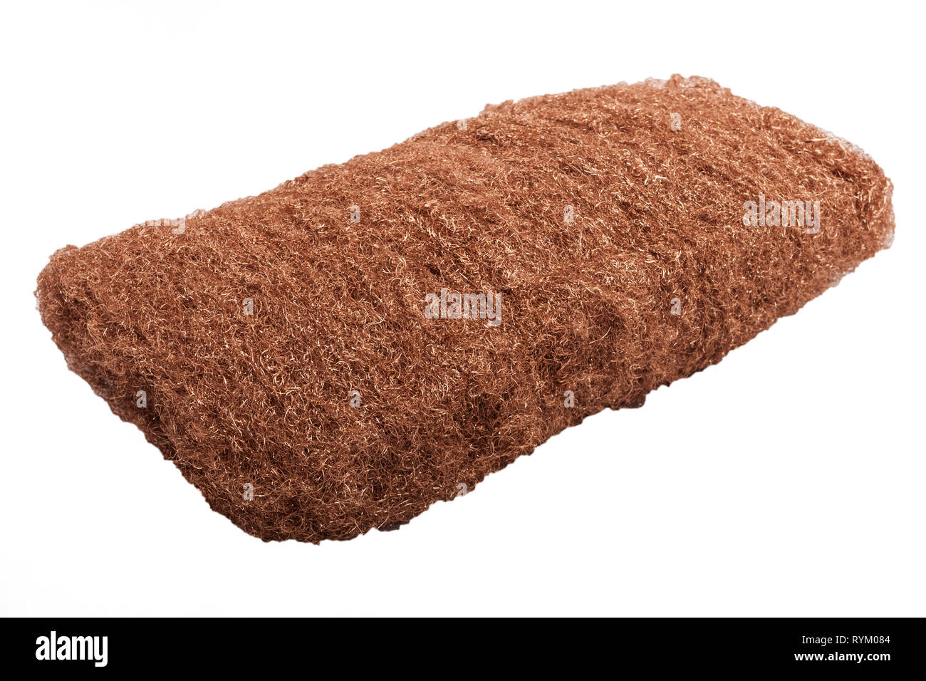 copper wool on a white background Stock Photo