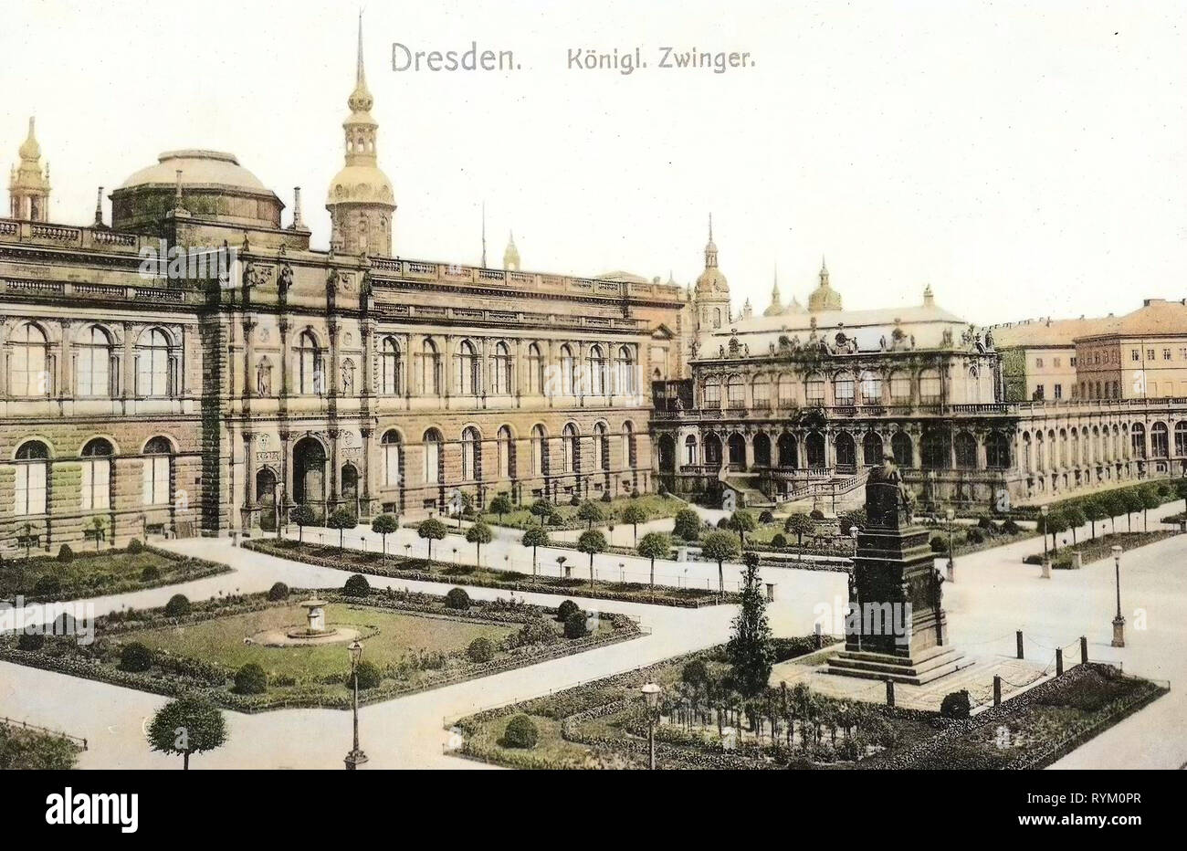 Zwinger, Dresden, 1906, Königlicher Zwinger, Innenhof, Germany Stock Photo