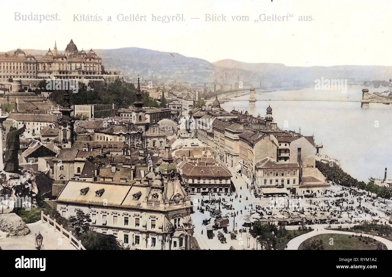 Views from Gellért Hill, 1906, Budapest, Blick vom Gellert, Hungary Stock Photo