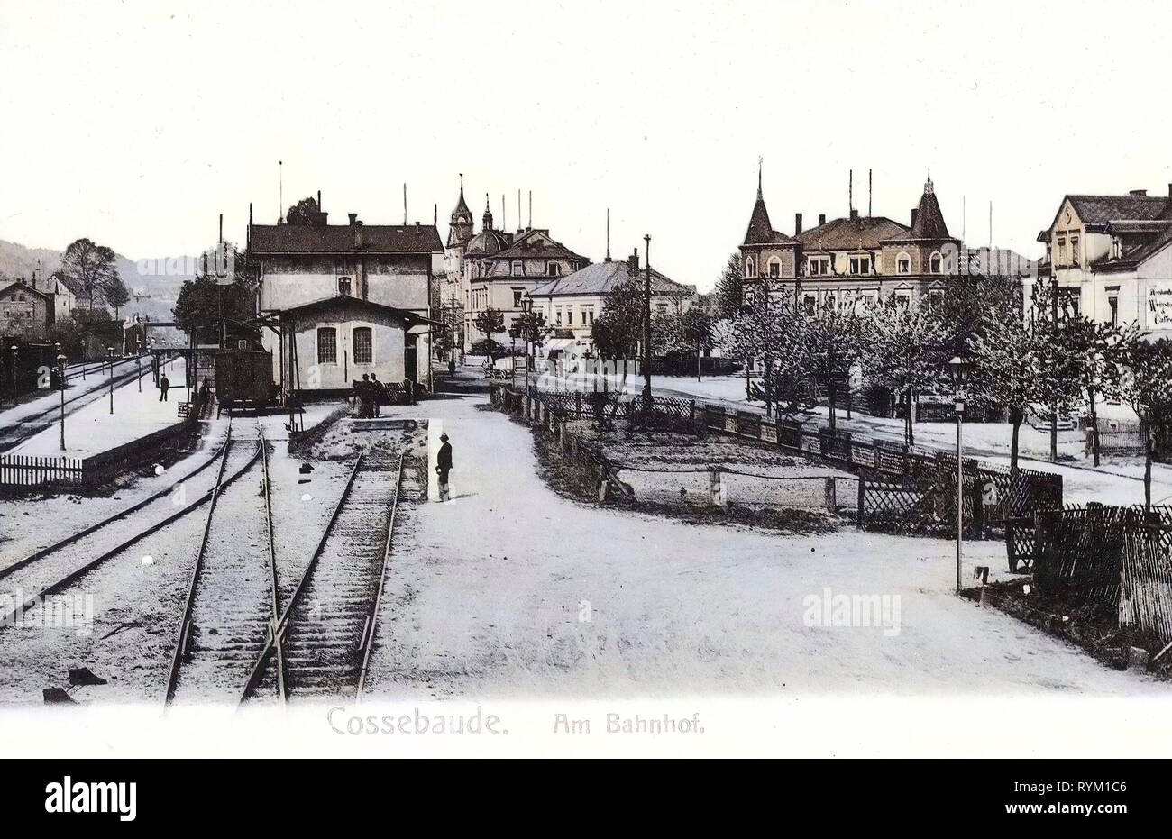 Bahnhof Cossebaude, 1906, Dresden, Cossebaude, Bahnhof, Germany Stock Photo