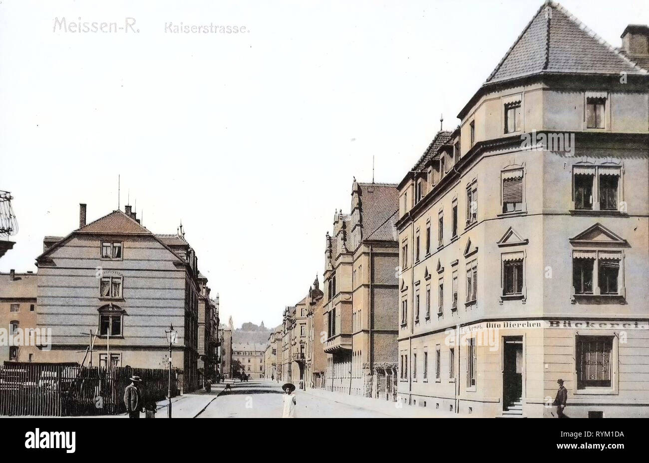 Bakeries in Saxony, Buildings in Meißen, 1906, Meißen, Kaiser Straße, Bäckerei Dierchen, Germany Stock Photo