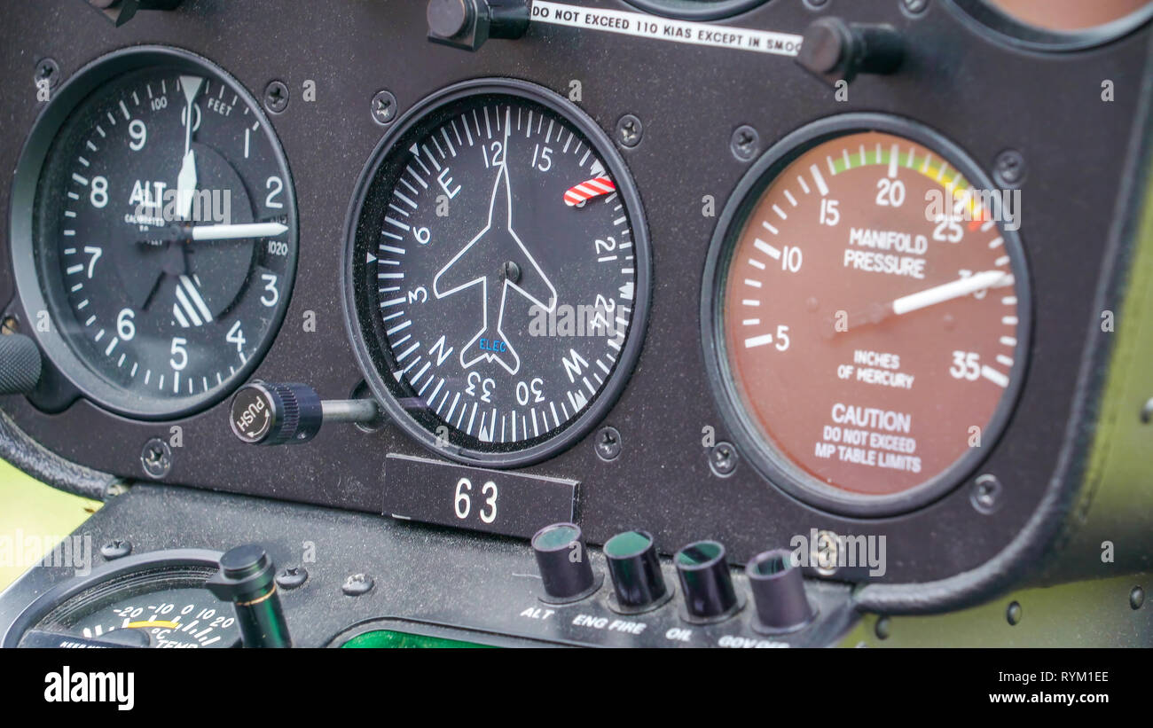 Closer look of the numbers on the dashboard area inside the military