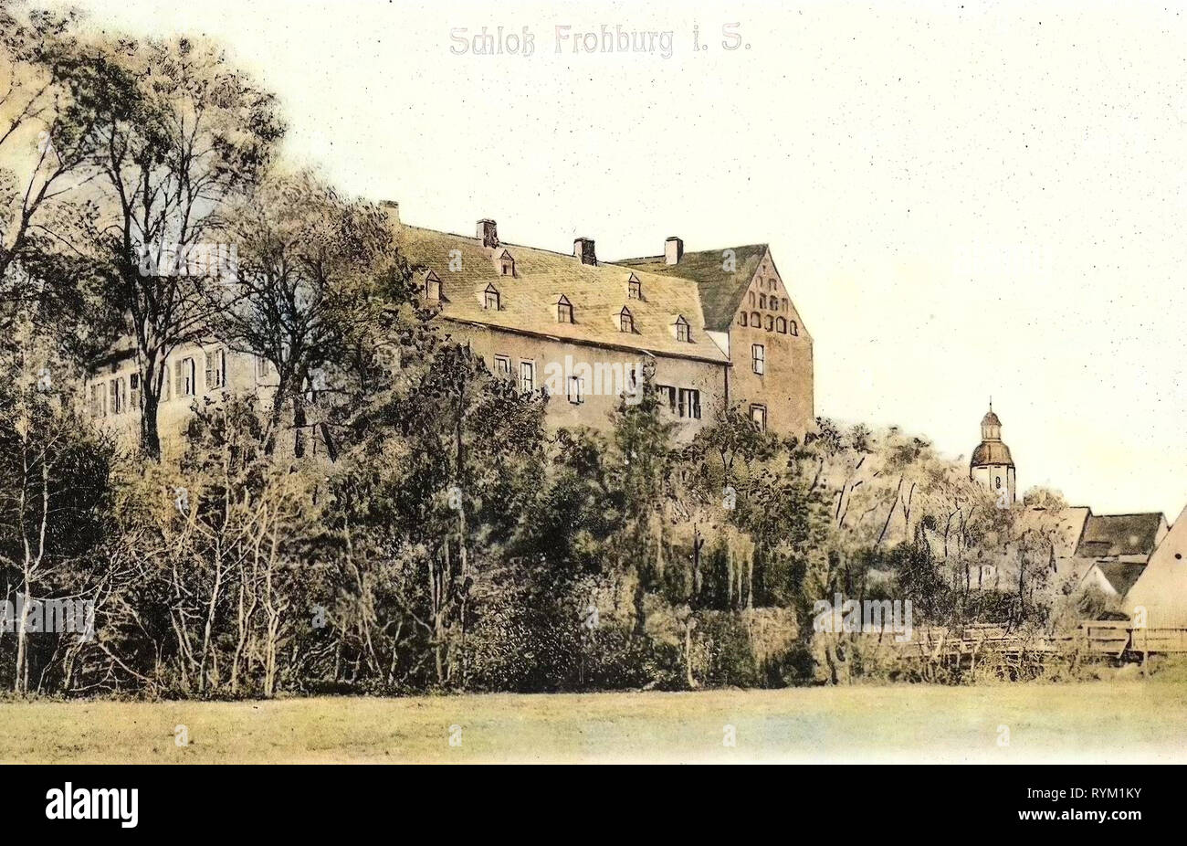 Schloss Frohburg historisch, Churches in Frohburg, 1906, Landkreis Leipzig, Frohburg, Schloß, Germany Stock Photo