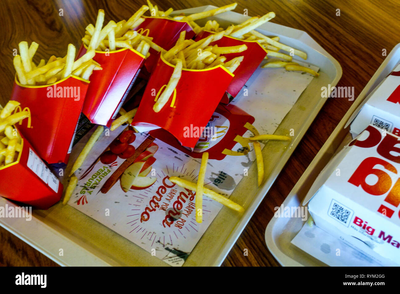 Mcdonalds fries Big Mac, Spain Stock Photo
