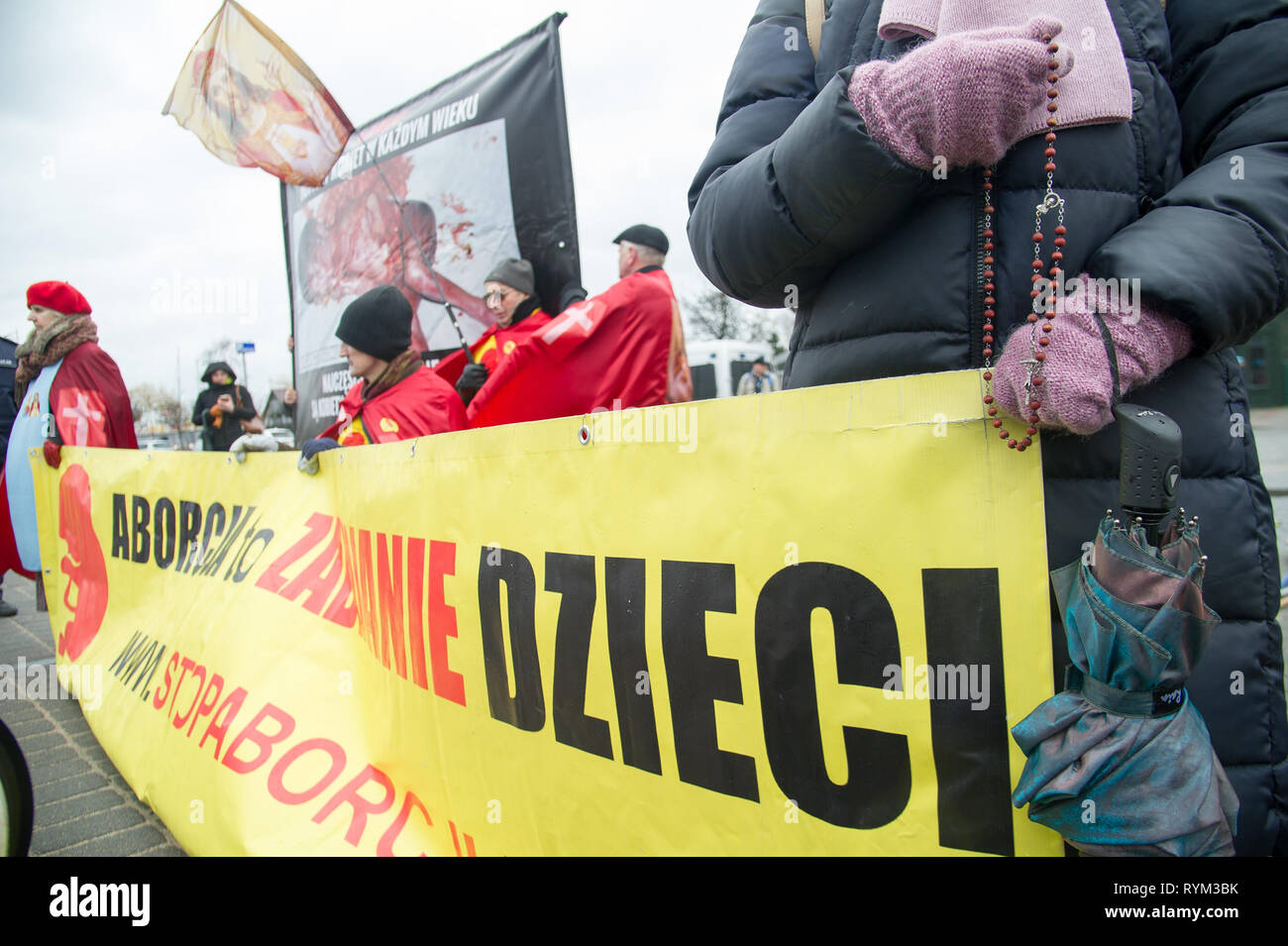 Anti abortion movement in Gdynia, Poland March 9th 2019 © Wojciech Strozyk / Alamy Stock Photo Stock Photo