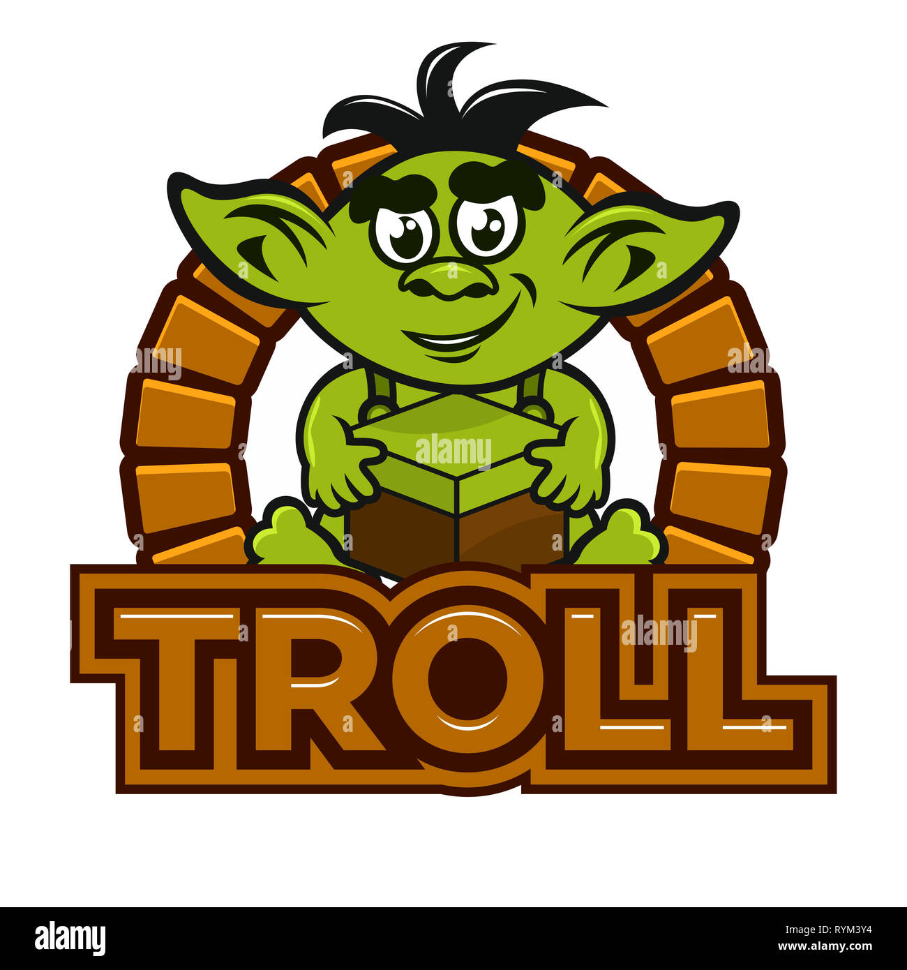 cartoon troll mascot Stock Photo