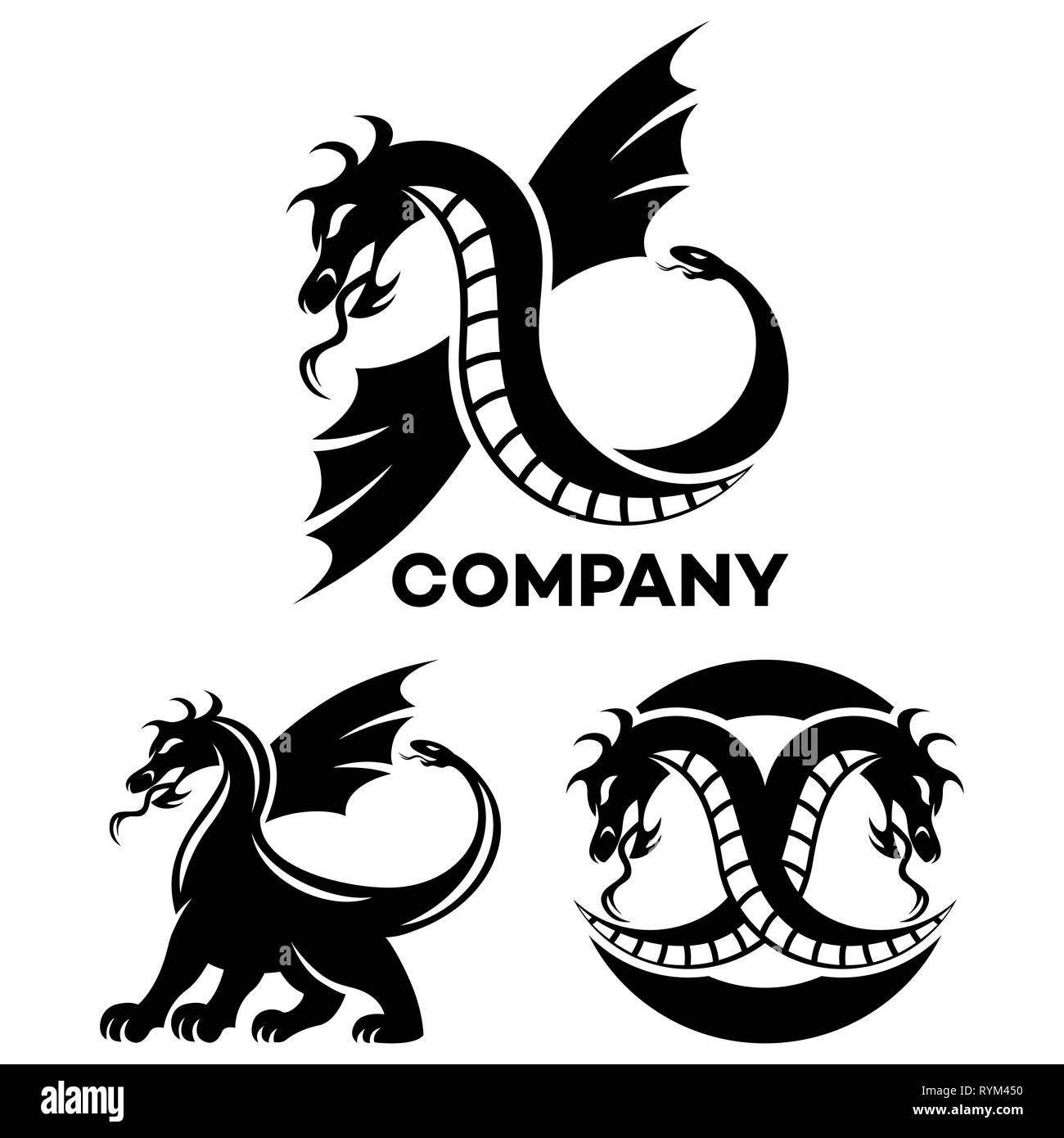 Modern Dragon logo Stock Photo