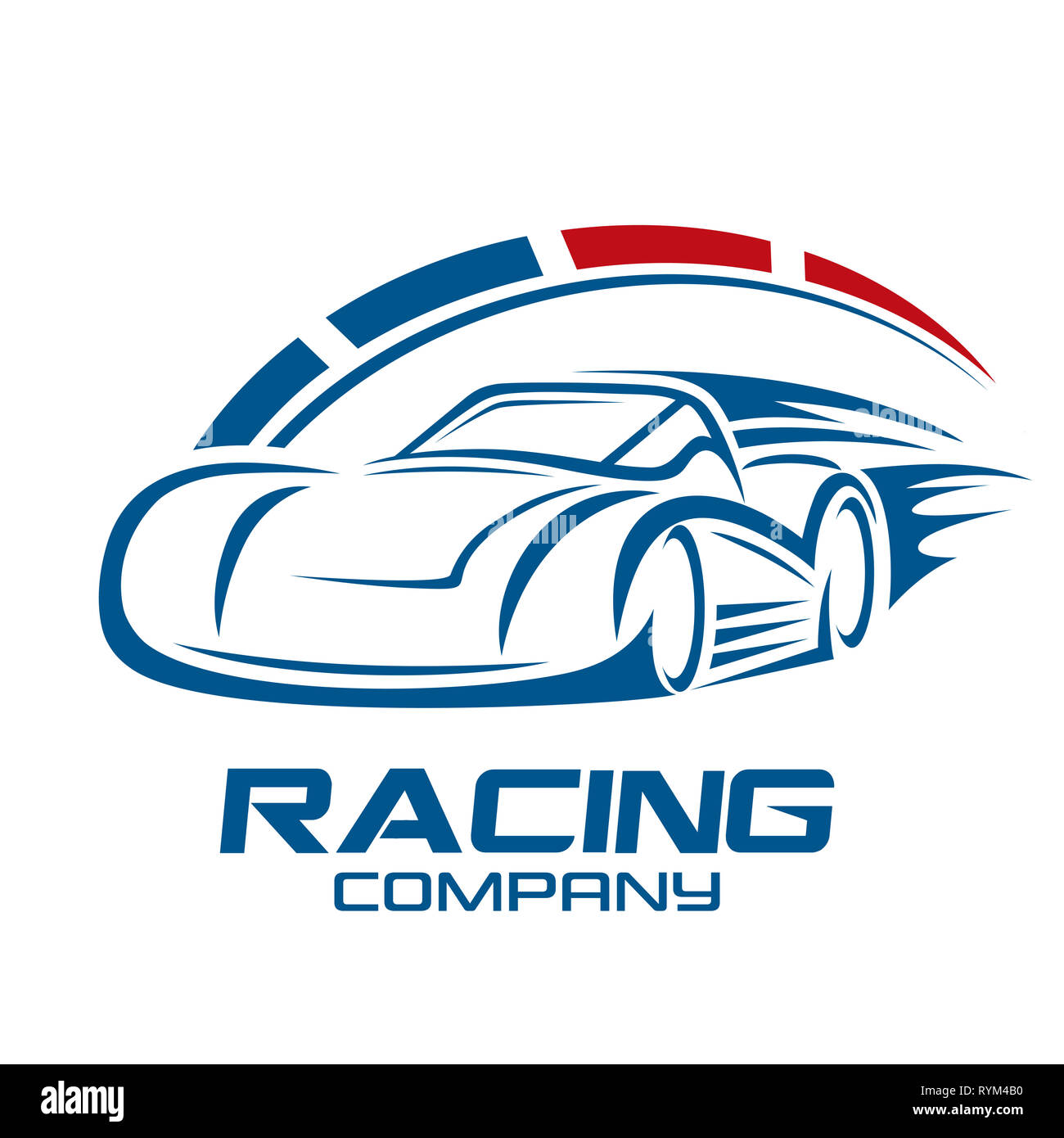 Racing car and logo speed Stock Photo - Alamy
