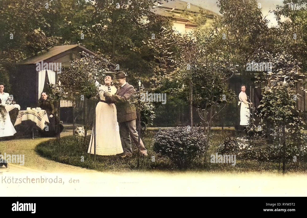 Gardens in Saxony, Kötzschenbroda, 1903, Landkreis Meißen, Erholung im