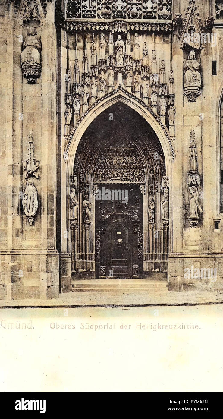 Churches in Schwäbisch Gmünd, Portals in Ostalbkreis, 1903, Baden-Württemberg, Heilig-Kreuz-Münster Schwäbisch Gmünd, Gmünd, Oberes Südportal der Heiligkreuzkirche Stock Photo