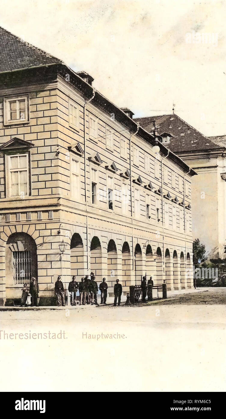 Military facilities, Austro-Hungarian Army, Buildings in Terezín, 1903, Ústí nad Labem Region, Theresienstadt, Hauptwache, Czech Republic Stock Photo