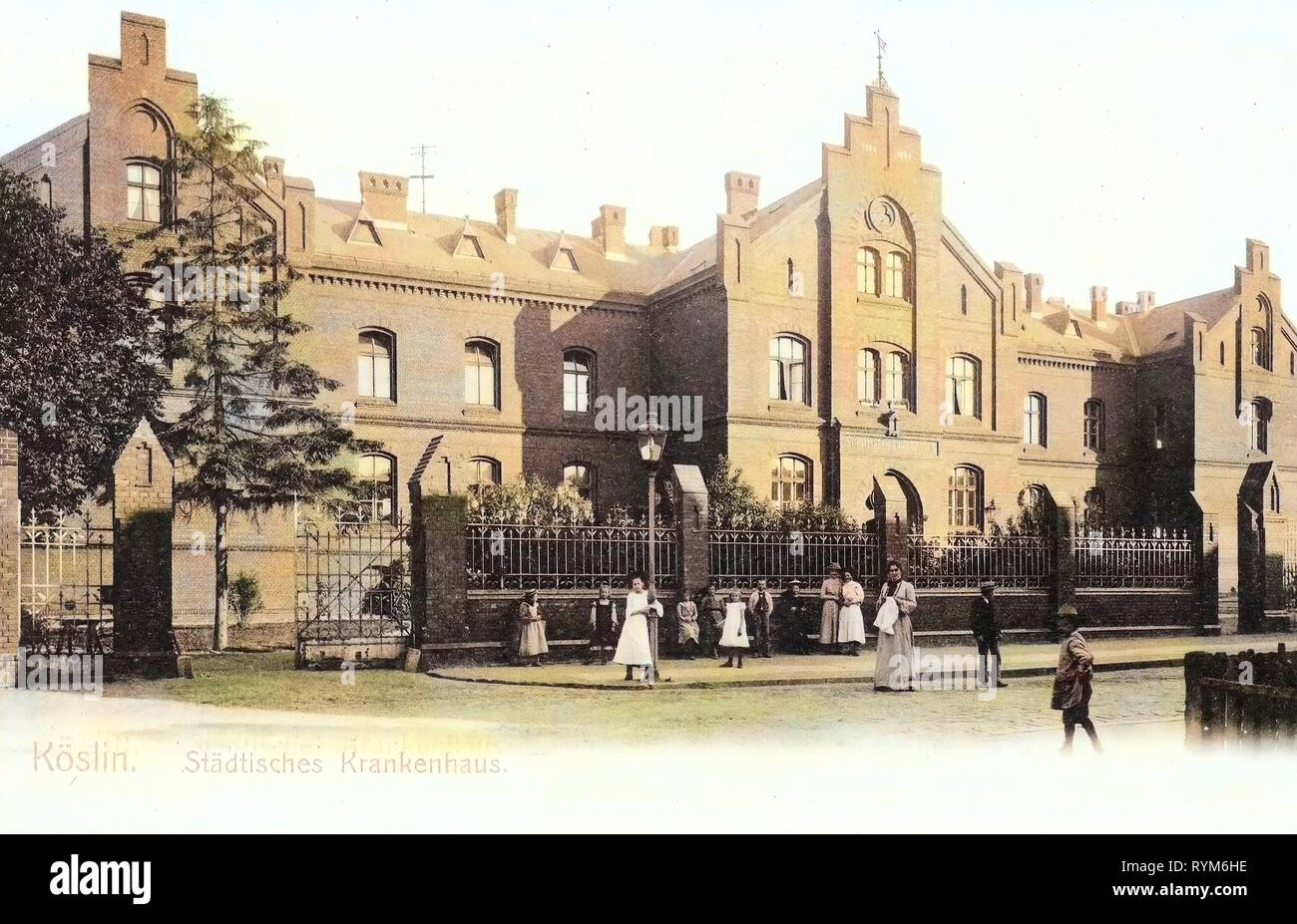 Hospitals in Koszalin, 1903, West Pomeranian Voivodeship, Köslin, Städtisches Krankenhaus Stock Photo