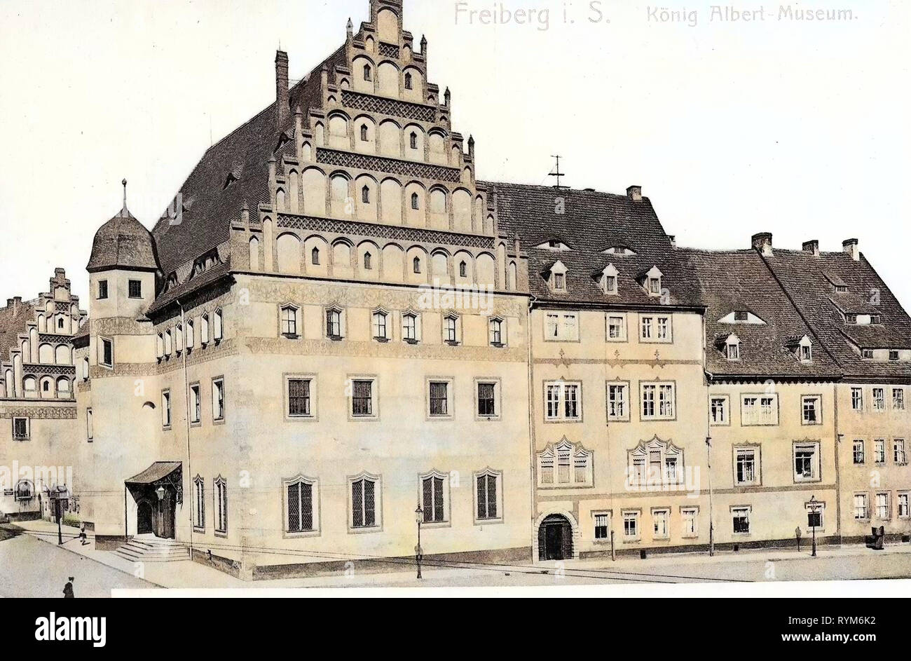 Museums in Freiberg (Sachsen), 1903, Landkreis Mittelsachsen, Freiberg, König Albert Museum, Germany Stock Photo