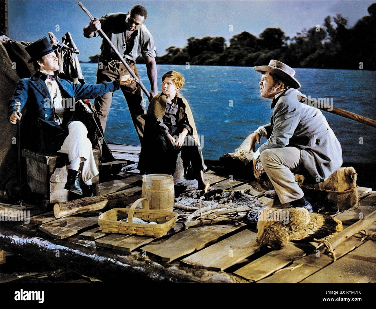 RANDALL,MOORE,HODGES,SHAUGHNESSY, THE ADVENTURES OF HUCKLEBERRY FINN, 1960 Stock Photo